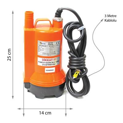 12 Volt Dc Drenaj Dalgıç Pompa 7 Mt Yükseklik 7.5 m³/h - 2