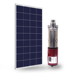 24 Volt Dc Solar Güneş Enerjili Dalgıç Pompa 250W 15 Mt Kablolu Panel Set - 1