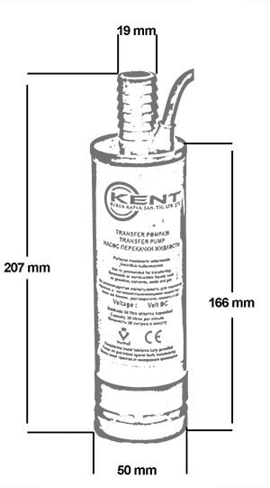 Kent 24 Volt Mazot Aktarma Pompası, Dc Mini Dalgıç Pompa Süzgeçli