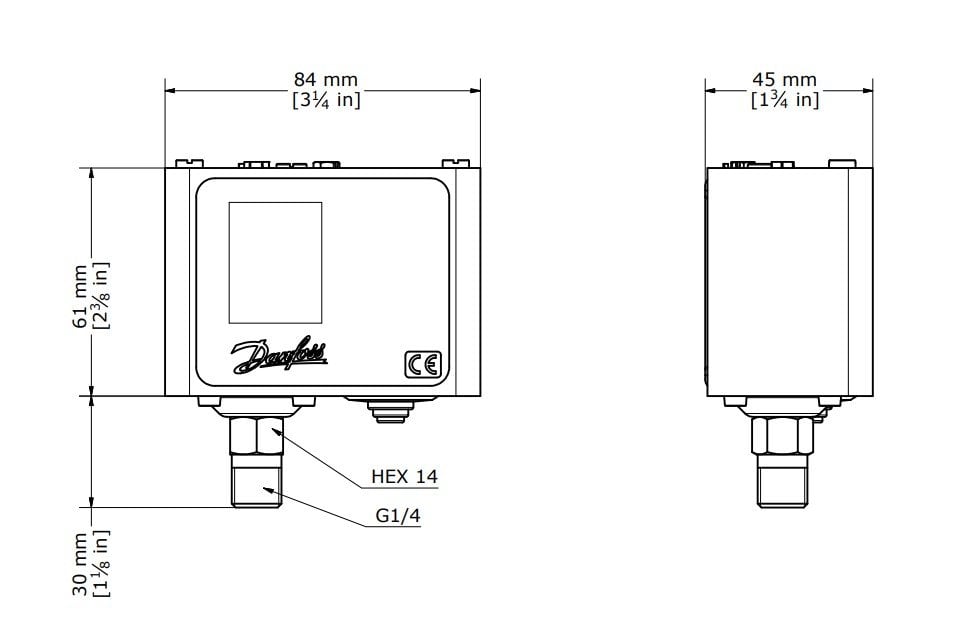 Danfoss Presostat -0.2/7.5 Bar