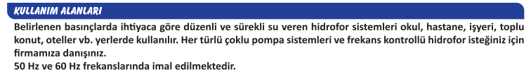 Sumak SHT 65 C Düşey Milli Kademeli Hidrofor