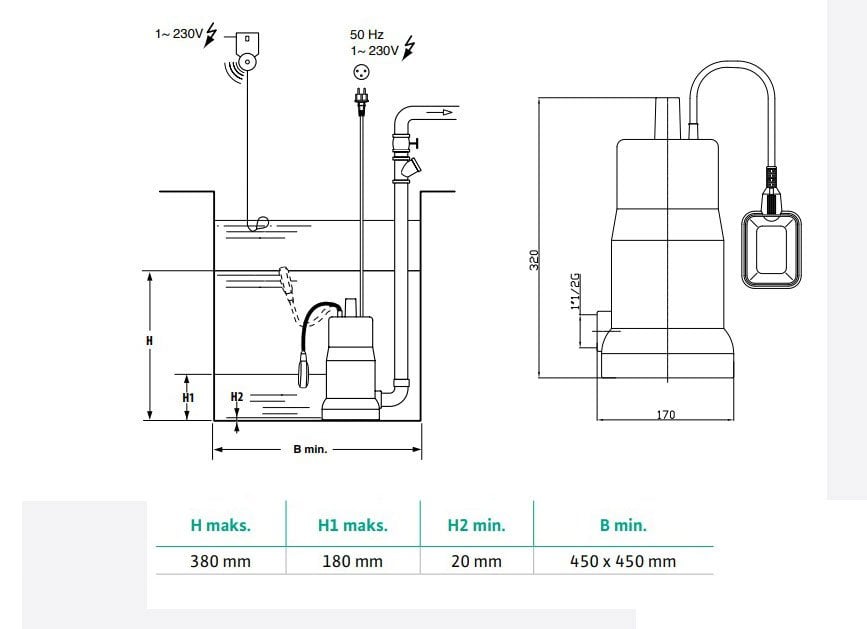 Wilo Drain 10.7 Drenaj Dalgıç Pompa