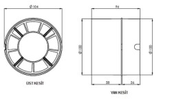 Aircol 100lük Yuvarlak, Kanal Tipi Fan / Aspiratör 100 m³/h - Aircol 100 KT - 3