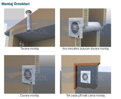 Aircol 120lik Tuvalet, Wc ve Banyo Fanı / Aspiratörü 160 m³/h - Aircol 120 - 3