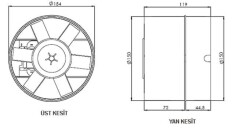 Aircol 150lik Yuvarlak, Kanal Tipi Fan / Aspiratör 300 m³/h - Aircol 150 KT - 3