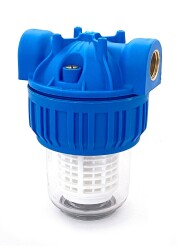 Aquafer 5'' Tombul Yıkanabilir Kartuşlu Filtre Takımı 1/2 inc 100 Micron - 1