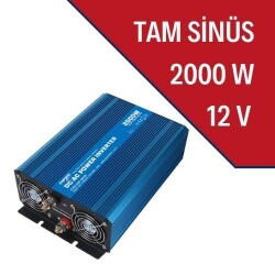 CARSPA Güneş Enerji Sistemi İnverteri, Solar Enerji İnverteri 2000W-12V Tam Sinüs İnverter - 1