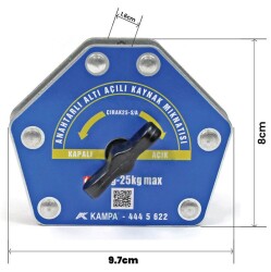 Çırak-25M/A Manyetik Kaynak Gönyesi 4 ADET On-Off Anahtarlı 6 Açılı, 15-25 Kg Kaynak Tutucu Mıknatıs - 4