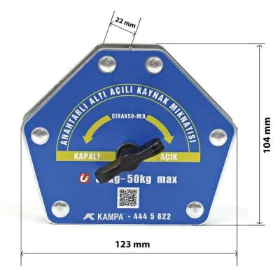 Çırak-50M/A Manyetik Kaynak Gönyesi 4 ADET On-Off Anahtarlı 6 Açılı, 35-50 Kg Kaynak Tutucu Mıknatıs - 4