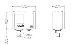 Danfoss 060-110866 KP36 2/14 Bar Presostat Basınç Şalteri 1/4'' Bağlantı (Basınç kontrol cihazı) - 2