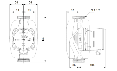 Grundfos ALPHA1 25-40(130 mm) 18-25.000 Kazan İçin Frekans Konvertörlü Sirkülasyon Pompası 4mss 2.6m³/h - 3