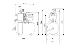 Grundfos JP 3-42 PT-H Paslanmaz Jet Hidrofor 20 Lt Tanklı - 3 Kat 3 Daire - 3