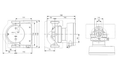 Grundfos MAGNA1 25-100(180 mm) 125-150.000 Kazan İçin Frekans Konvertörlü Sirkülasyon Pompası 10mss 9.5m³/h - 3