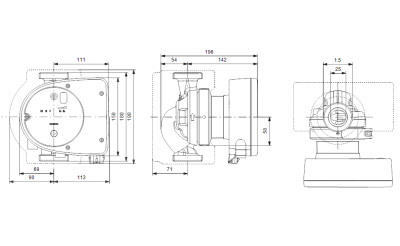 Grundfos MAGNA1 25-40(180 mm) 60-80.000 Kazan İçin Frekans Konvertörlü Sirkülasyon Pompası 4mss 6.2m³/h - 3