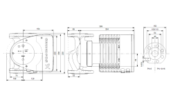 Grundfos MAGNA1 40-100 F(220 mm) 200-300.000 Kazan İçin Frekans Konvertörlü Sirkülasyon Pompası 10mss 21m³/h - 3