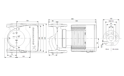 Grundfos MAGNA1 40-100 F(220 mm) 200-300.000 Kazan İçin Frekans Konvertörlü Sirkülasyon Pompası 10mss 21m³/h - 3