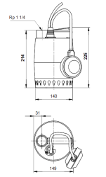 Grundfos UNİLİFT KP150-A-1 Paslanmaz Gövdeli Kirli Su Drenaj Dalgıç Pompa - 3