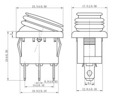 Körüklü Işıklı Anahtar 10 ADET Turuncu, ON-OFF 3 Pin - Düğme Buton Switch - 4