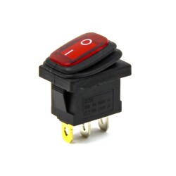 Körüklü Işıklı Anahtar Kırmızı, ON-OFF 3 Pin - Düğme Buton Switch - 1