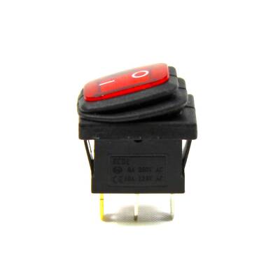 Körüklü Işıklı Anahtar Kırmızı, ON-OFF 3 Pin - Düğme Buton Switch - 2