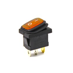 Körüklü Işıklı Anahtar Turuncu, ON-OFF 3 Pin - Düğme Buton Switch - 1