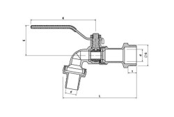 Küresel Bahçe Musluğu (Kollu) 3/4'' - 2