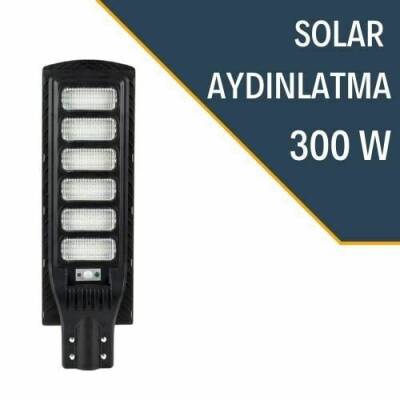 LEXRON Güneş Enerjili Lamba, Solar Sokak Lambası, 300W Solar Aydınlatma - 1