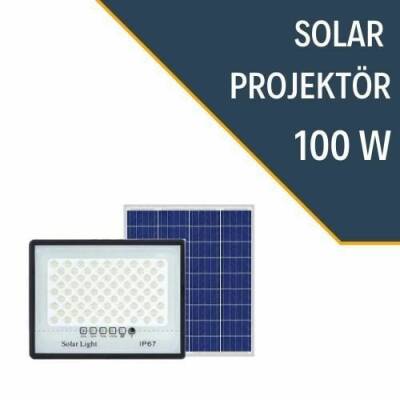 LEXRON Solar Projektör, Güneş Enerjili Projektör, 100W Solar Projektör - 1