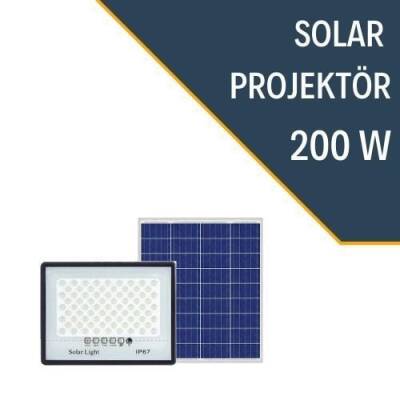 LEXRON Solar Projektör, Güneş Enerjili Projektör, 200W Solar Projektör - 1