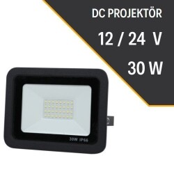 LEXRON Solar Projektör, Güneş Enerjili Projektör, 30W DC Projektör 12V/24V - 1