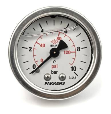 Pakkens 0-10 Bar 50 mm Arkadan Bağlantılı Gliserinli Manometre G 1/4 inç - 1