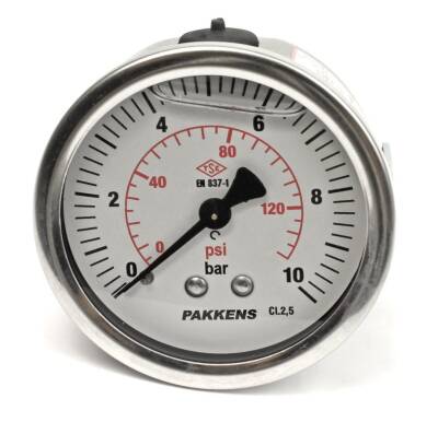 Pakkens 0-10 Bar 63 mm Arkadan Bağlantılı Panotipi Gliserinli Manometre G 1/4 inç - 1