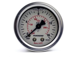 Pakkens 0-16 Bar 50 mm Arkadan Bağlantılı Gliserinli Manometre G 1/4 inç - 1