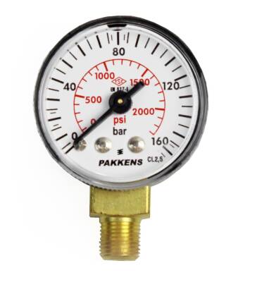 Pakkens 0-160 Bar 40 mm Alttan Bağlantılı Kuru Manometre G 1/8 inç - 1