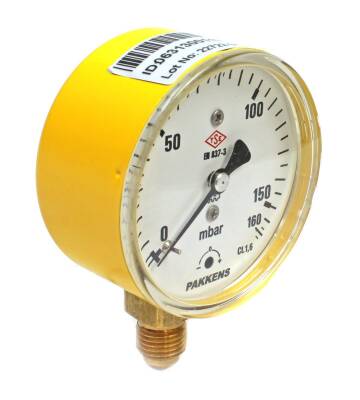 Pakkens 0-160 mBar 63 mm Alttan Bağlantılı Kapsül Diyaframlı Doğalgaz Manometresi CL1,6 G 1/4'' - 1