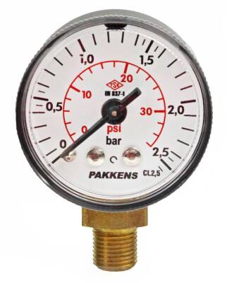 Pakkens 0-2.5 Bar 40 mm Alttan Bağlantılı Kuru Manometre G 1/8 inç - 1