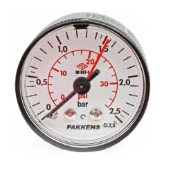 Pakkens 0-2.5 Bar 40 mm Arkadan Bağlantılı Kuru Manometre G 1/8 inç - 1