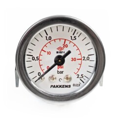 Pakkens 0-2.5 Bar 40 mm Arkadan Bağlantılı Panotipi Kuru Manometre G 1/8 inç - 1