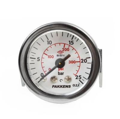 Pakkens 0-25 Bar 40 mm Arkadan Bağlantılı Panotipi Kuru Manometre G 1/8 inç - 1