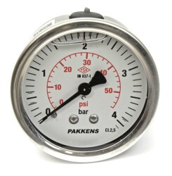 Pakkens 0-4 Bar 63 mm Arkadan Bağlantılı Gliserinli Manometre G 1/4 inç - 1