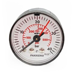 Pakkens 0-40 Bar 40 mm Arkadan Bağlantılı Kuru Manometre G 1/8 inç - 1