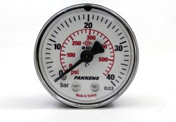 Pakkens 0-40 Bar 50 mm Arkadan Bağlantılı Kuru Manometre G 1/8 inç - 1