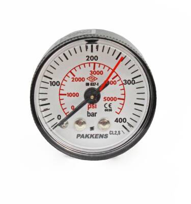 Pakkens 0-400 Bar 40 mm Arkadan Bağlantılı Kuru Manometre G 1/8 inç - 1