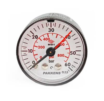 Pakkens 0-60 Bar 40 mm Arkadan Bağlantılı Kuru Manometre G 1/8 inç - 1