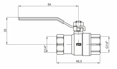 Pakkens 1/2'' Küresel Vana Dişi / Dişi - 2