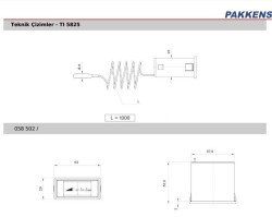 Pakkens 58x25 mm -40/+40 °C Arkadan Bağlantılı Gazlı Termometre 1mt Kapiler Boyu - 2