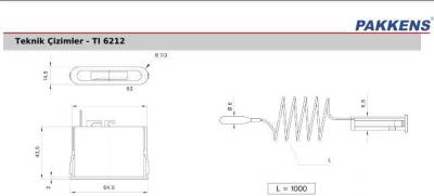 Pakkens 62x12 mm 0/+120 °C Arkadan Bağlantılı Gazlı Termometre 1mt Kapiler Boyu - 3