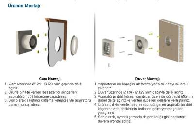 Panjurlu Tuvalet ve Banyo Fanı / Aspiratörü 160 m³/h - Aircol 120 OP - 3