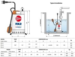 Pedrollo RX 5 Flatörlü Full Paslanmaz Drenaj Dalgıç Pompa Trifaze(380 Volt) 20 mss 18 m³/h - 4