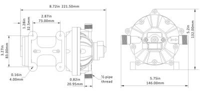 Seaflo 24 Volt Otomatik Hidrofor, Tekne, Yat 4.2 Bar 9A 18.9L/D SFDP2-050-060-51 - 3